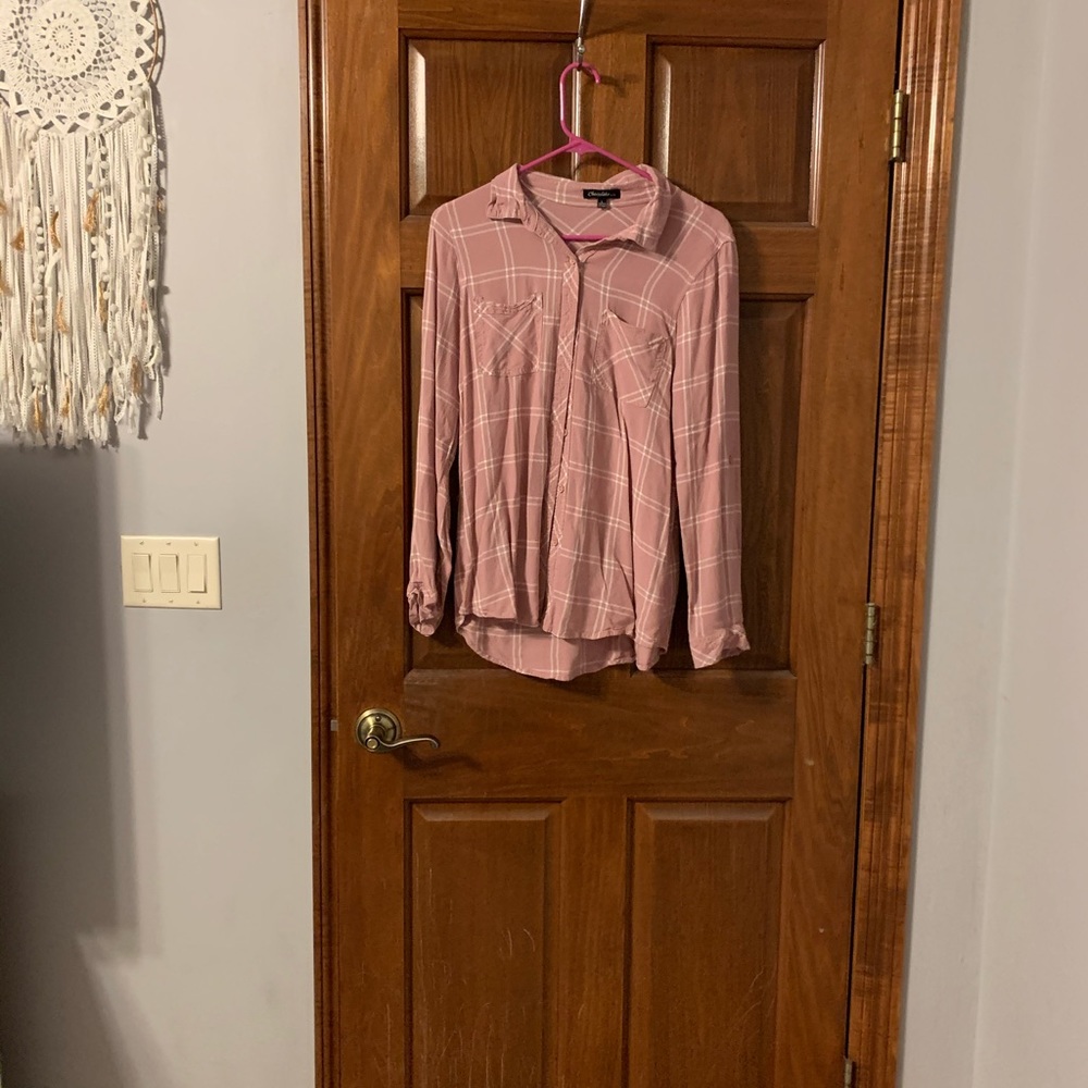 Pink button down flannel